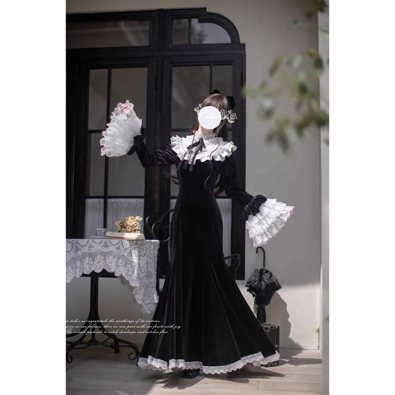 伯爵令嬢のベルベットマーメイドワンピース