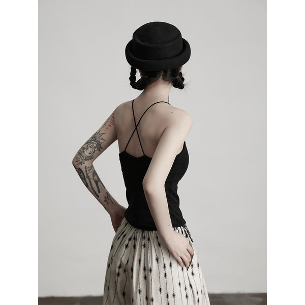 Beaded Black Camisole Top