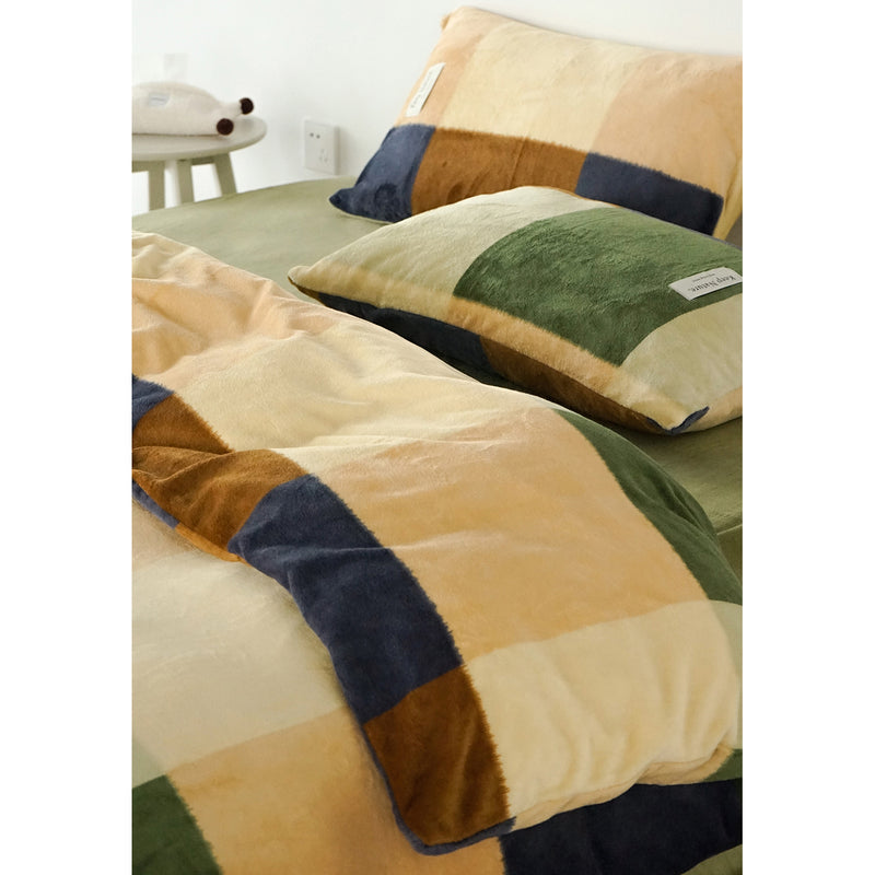 Scandinavian Retro Checkered Bed Cover Set