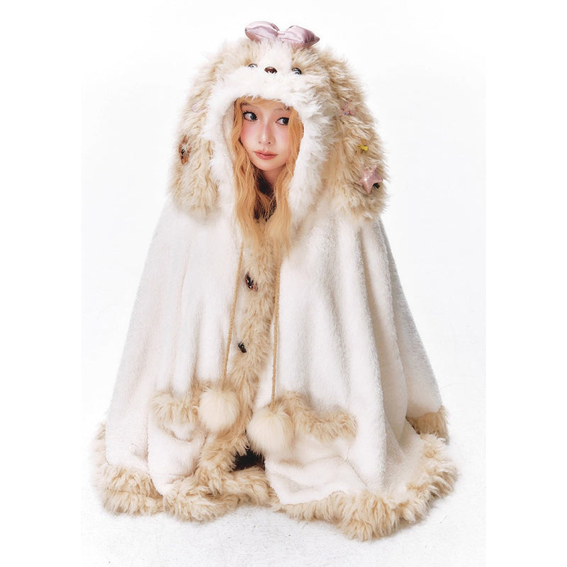 もふもふ子犬のルームウェア（ポンチョとパンツ）