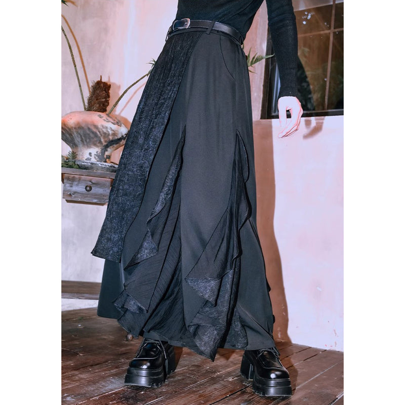 暗黒の夜空のワイドパンツ