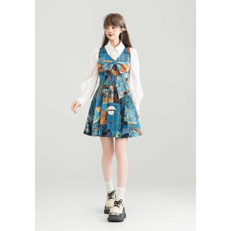 西洋画家の油彩画ジャンパースカート