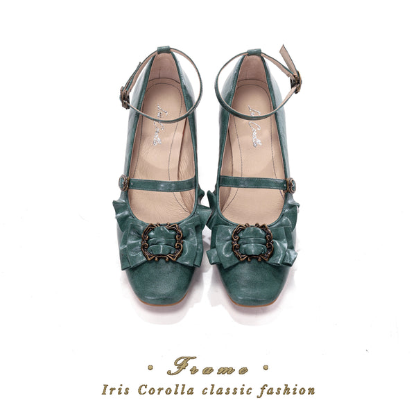 Court Ball Mary Jane Pumps - Matte Turquoise Green[2026年1月上旬-1月下旬発送予定]