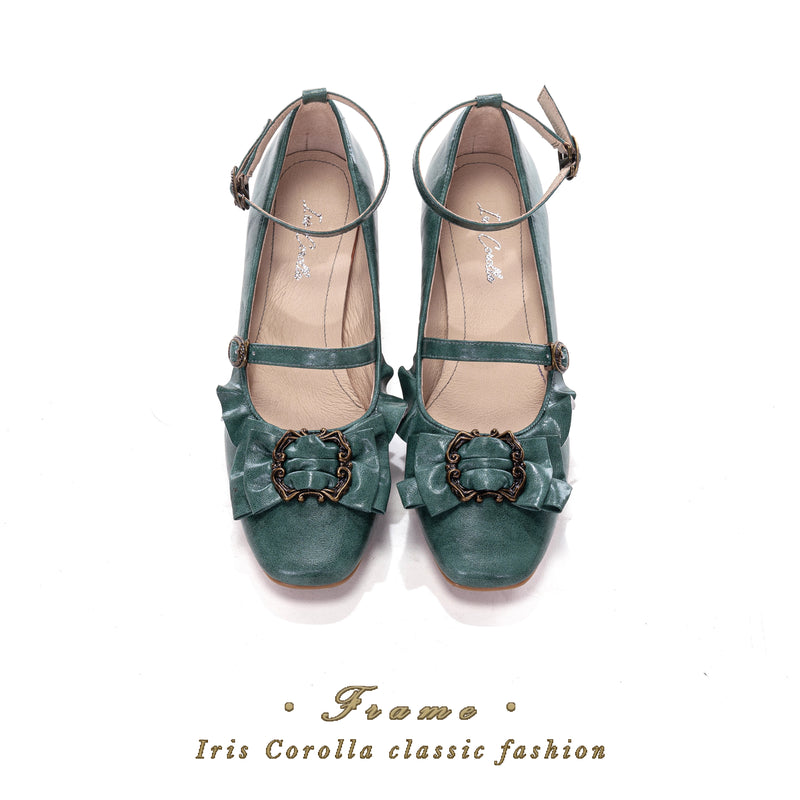 Court Ball Mary Jane Pumps - Matte Turquoise Green[2026年1月上旬-1月下旬発送予定]
