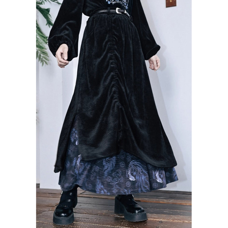 闘魚の挿絵ベルベットスカート