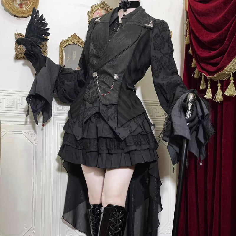 暗黒令嬢の編み上げゴシックブラウス[2026年3月下旬-4月中旬発送予定]