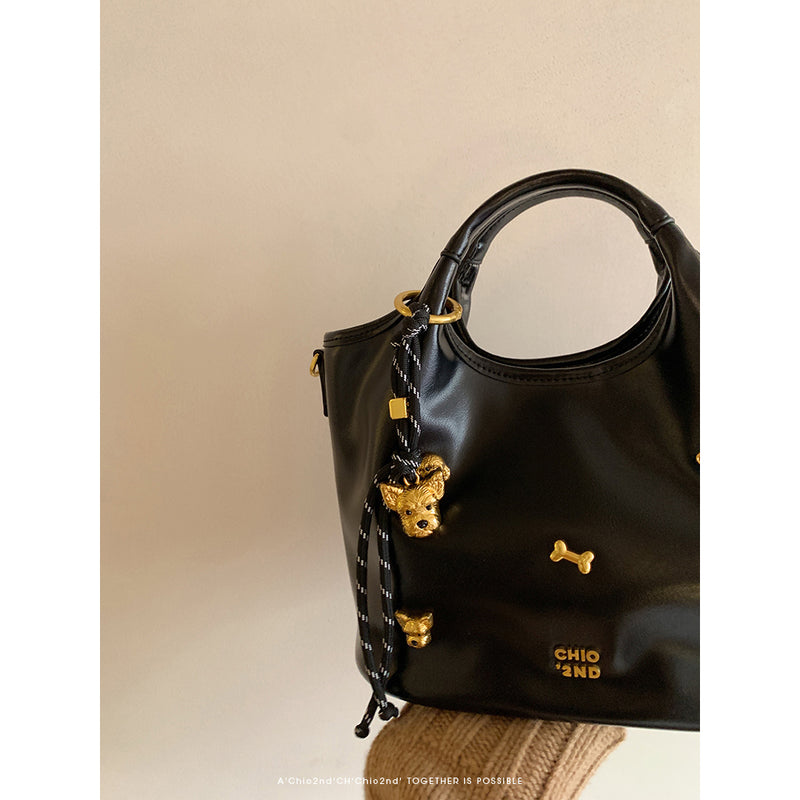 Golden Dog Leather Hand Shoulder Bag