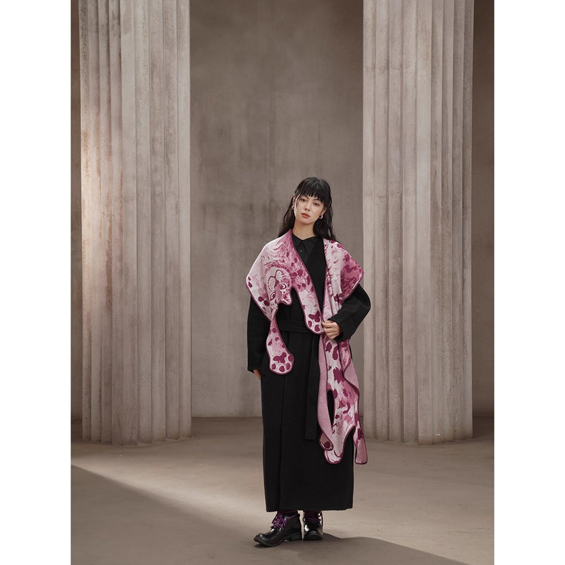 豹の挿絵ニットストール