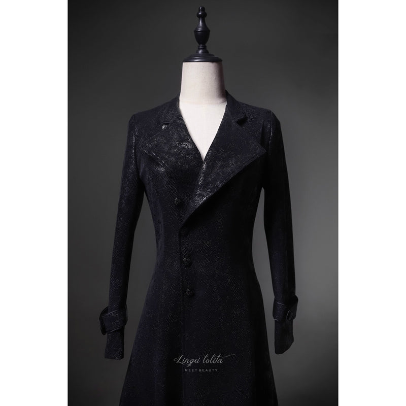 脊椎骨格の刺繍ゴシックコート