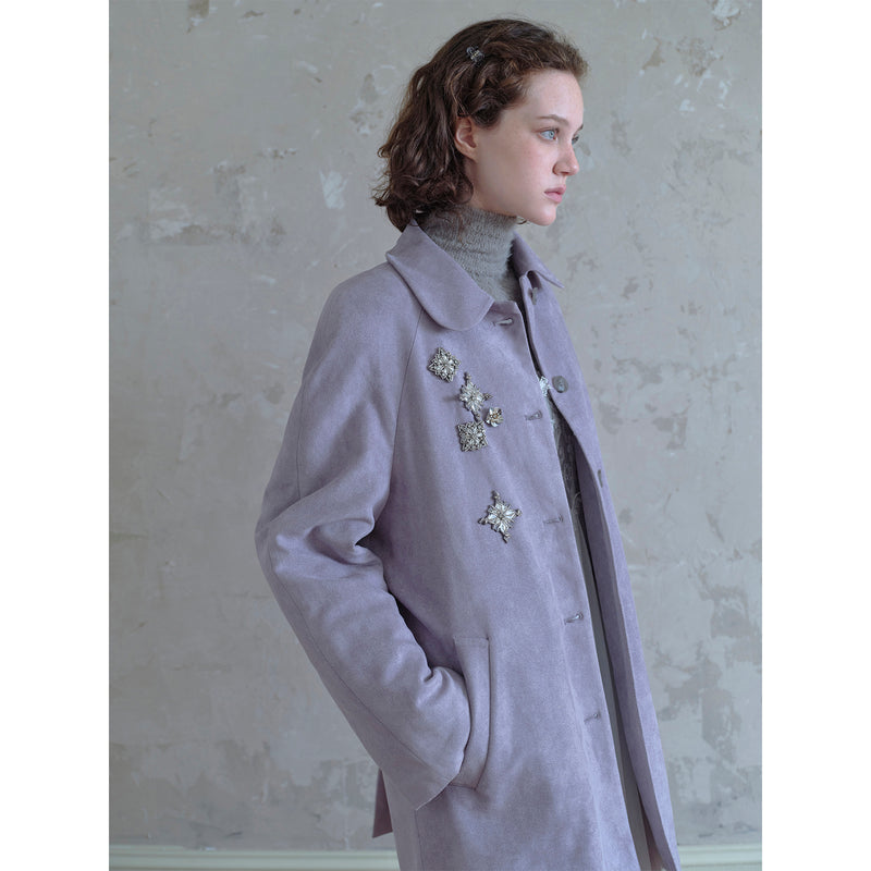 Purple Coat with Silver Bijou