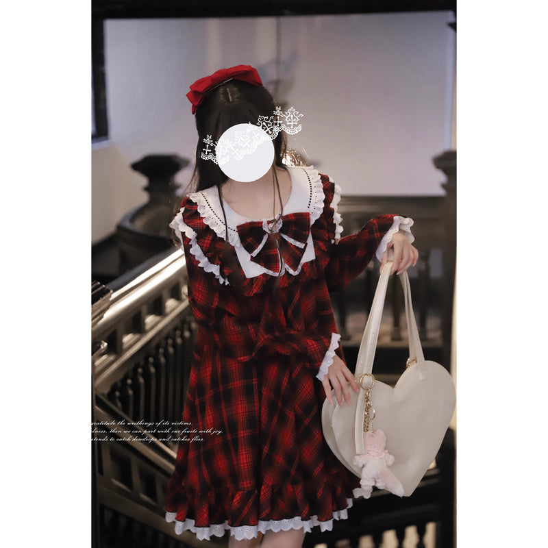 黒紅のお嬢様のドールワンピース