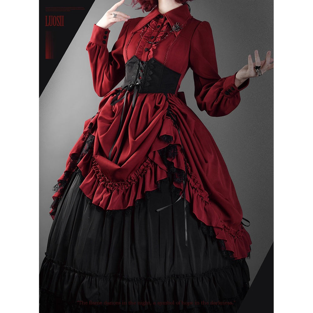 深紅のお嬢様のゴシックコルセットワンピース – ManusMachina