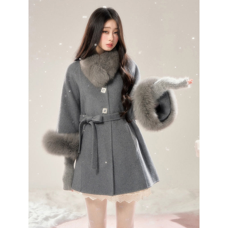 Elegant Girl's Fur Coat