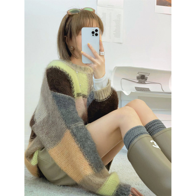 Colorful Mohair Loose Sweater