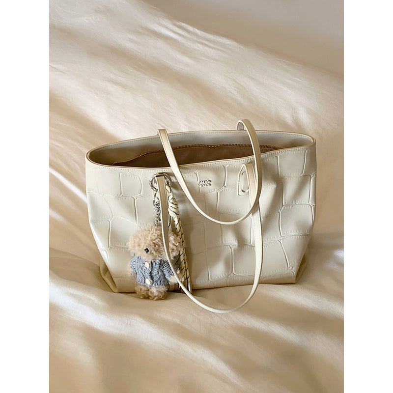 Ivory Embossed Tote Bag