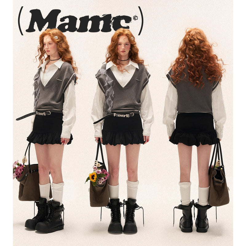 Gray Retro Knit Vest