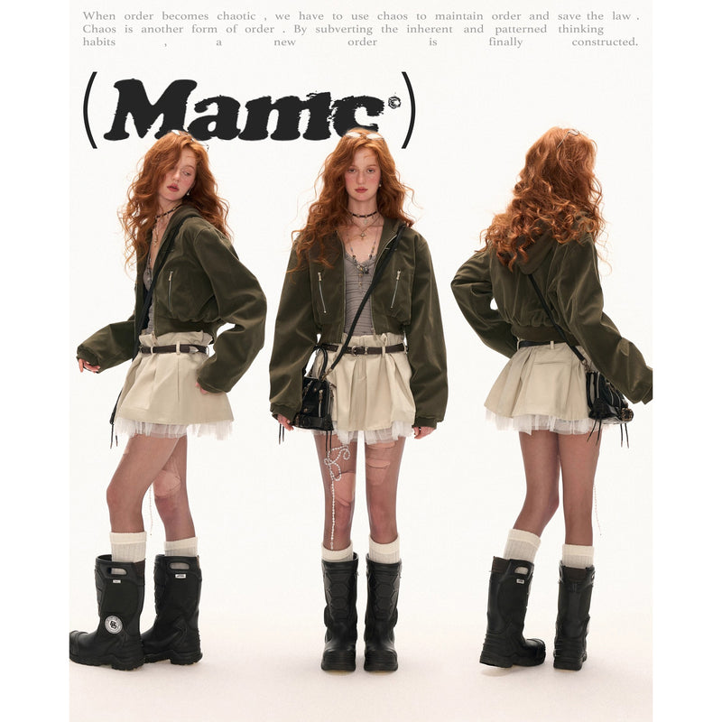 Suede Short Hoodie Jacket