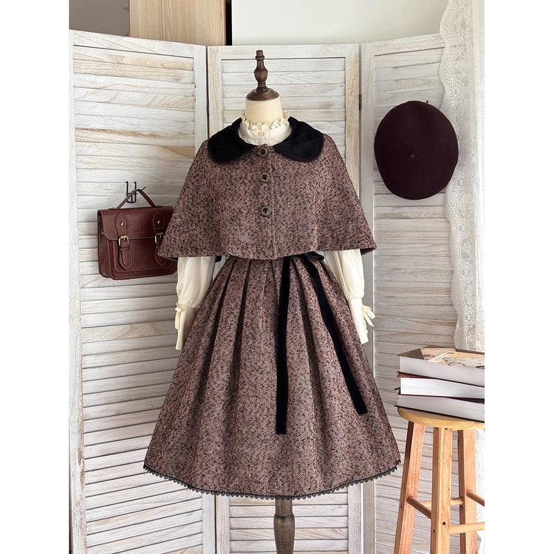 伯爵令嬢のジャンパースカートとケープ - Brown[2026年2月上旬-3月下旬発送予定]