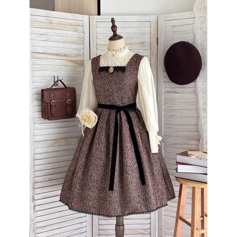 伯爵令嬢のジャンパースカートとケープ - Brown[2026年2月上旬-3月下旬発送予定]