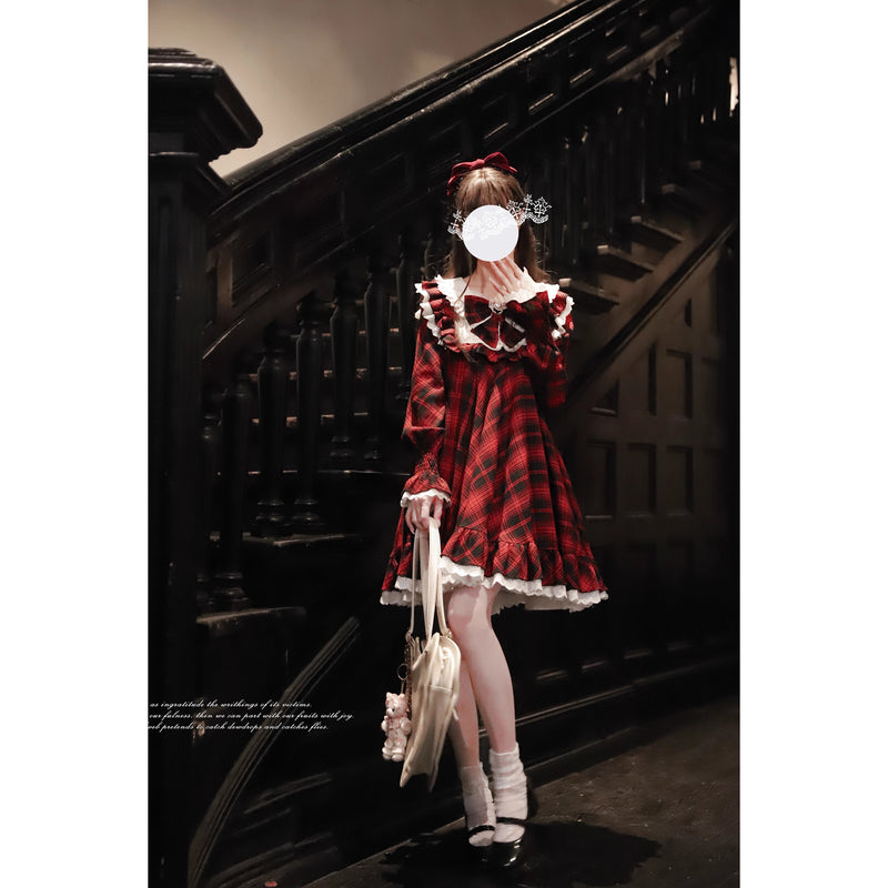 黒紅のお嬢様のドールワンピース
