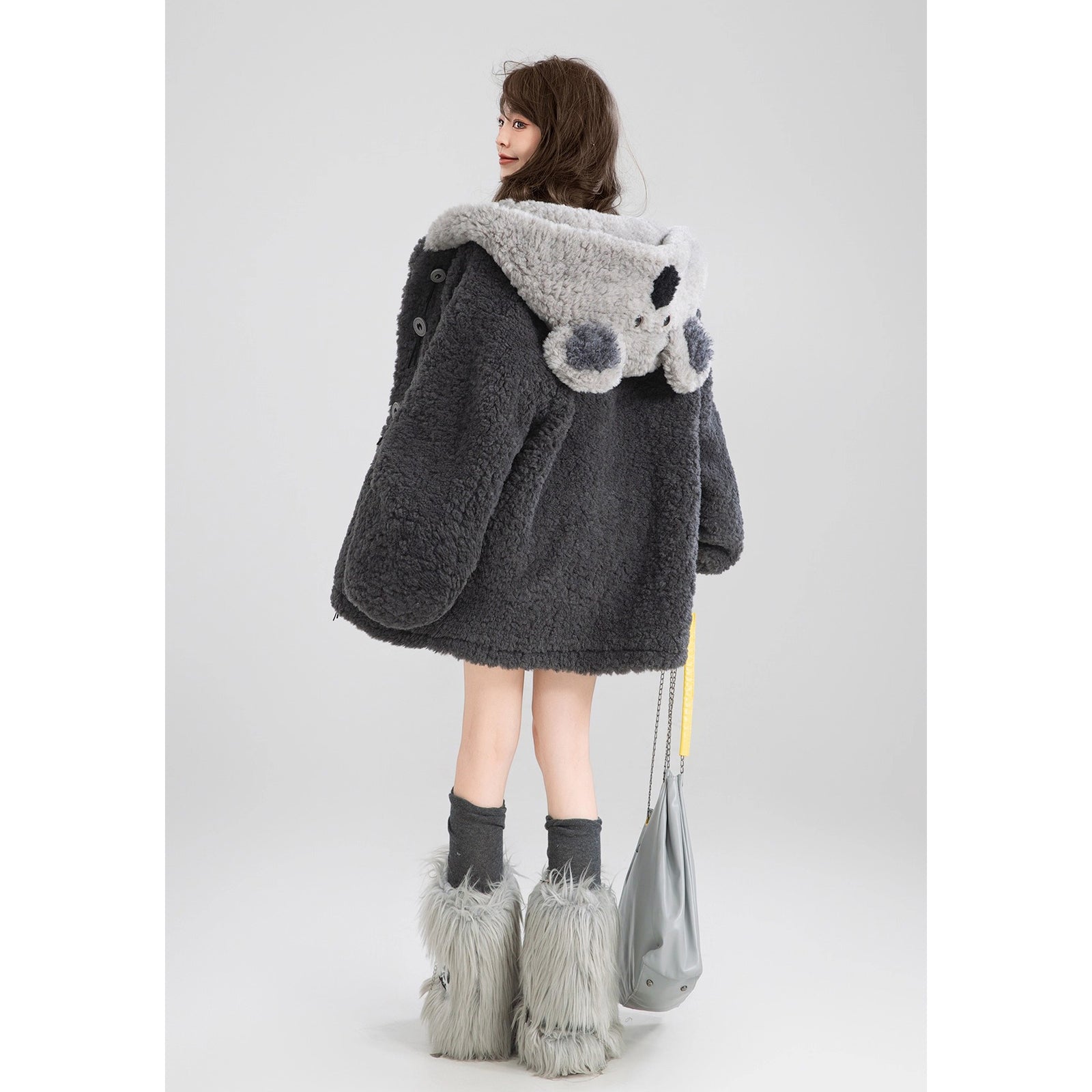 専用♥みかん♥肉厚⭐ゆったり大人☆Wボア★ネックウォーマー♥黒グレー コアラさんのボアジャケット – ManusMachina