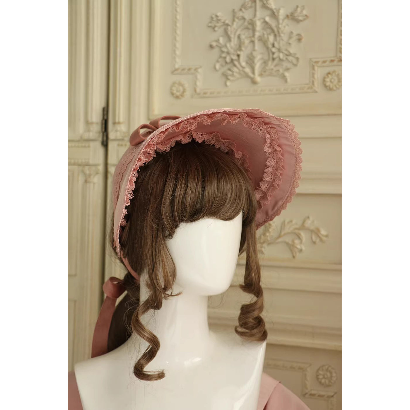 鴇色の王妃のボンネットと首飾り[2026年5月中旬-6月中旬発送予定