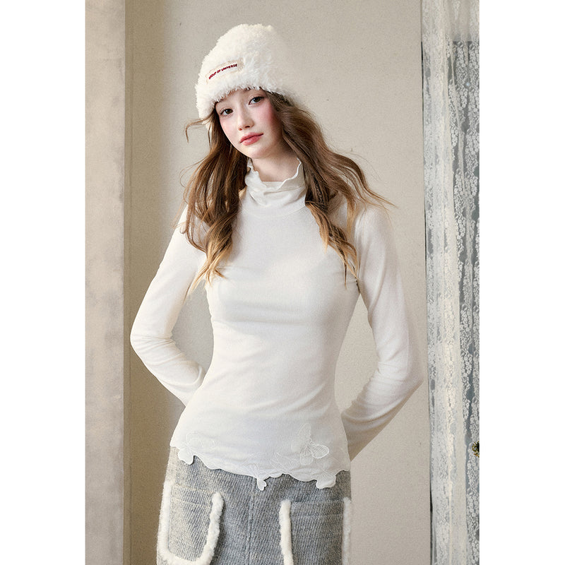 Fluffy White Knit Hat