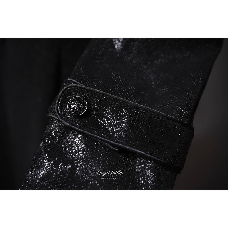 脊椎骨格の刺繍ゴシックコート