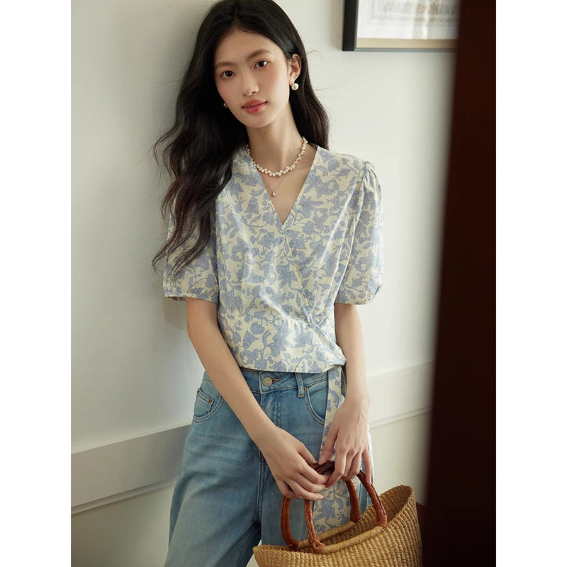 Indigo Purple Floral Blouse
