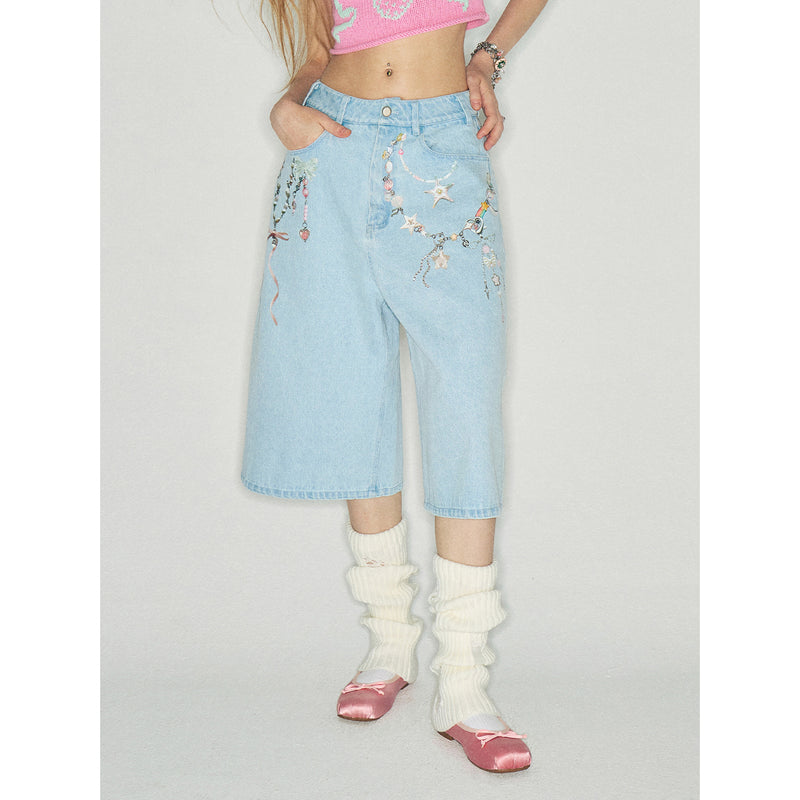 Denim Pants with Accessory Paint