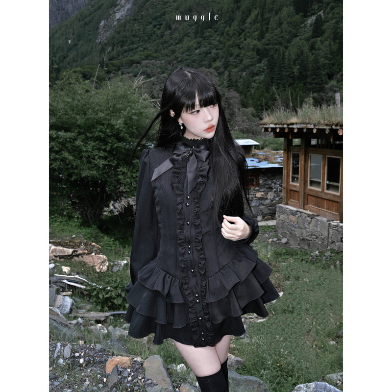暗黒のお嬢様のゴシックワンピース