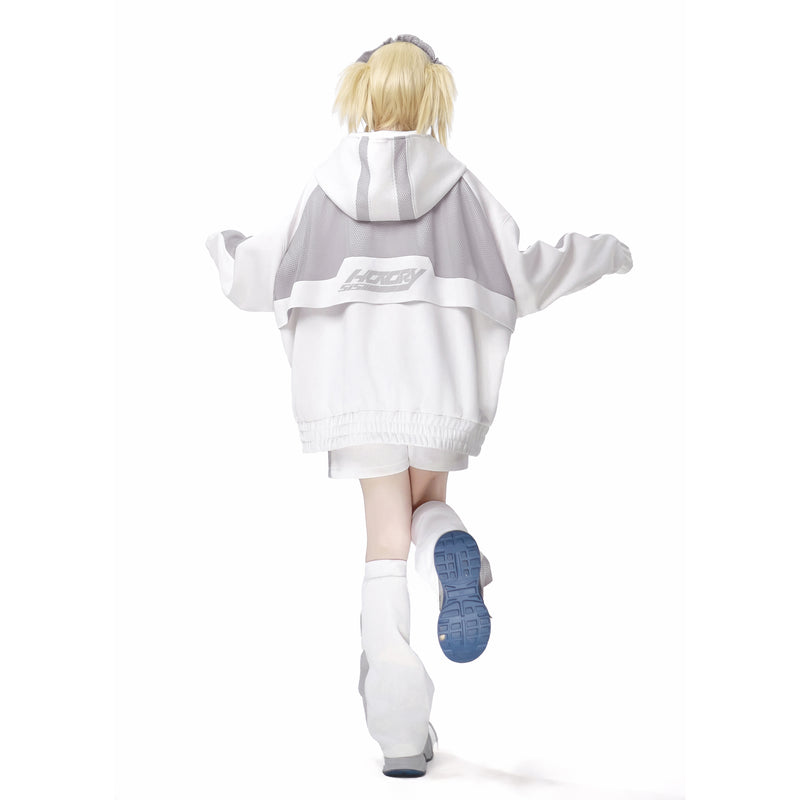 Ground Mine Girl Big Hoodie and Half Pants - Virtual Era