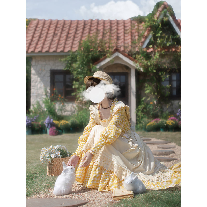 MANUSMACHINA 蒲公英色のレトロワンピースとエプロン 蒲公英色のレトロワンピースとエプロン – ManusMachina