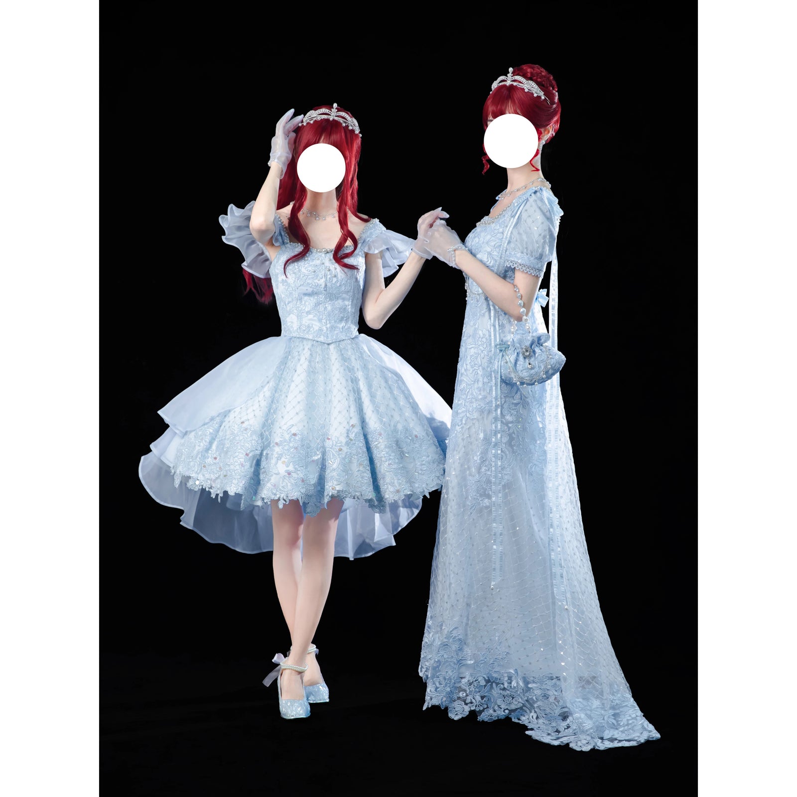 王妃の舞踏会の刺繍ジャンパースカート - Sky Blue[2026年9月上旬-10月