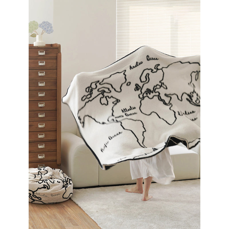 世界地図のブランケット