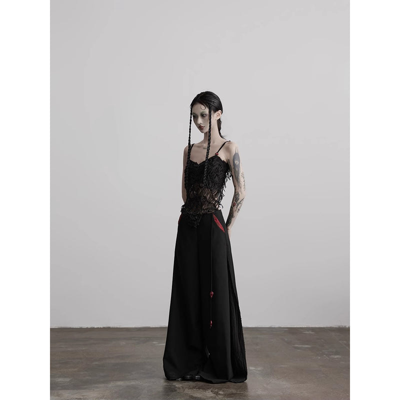 Black Feather Lace Camisole