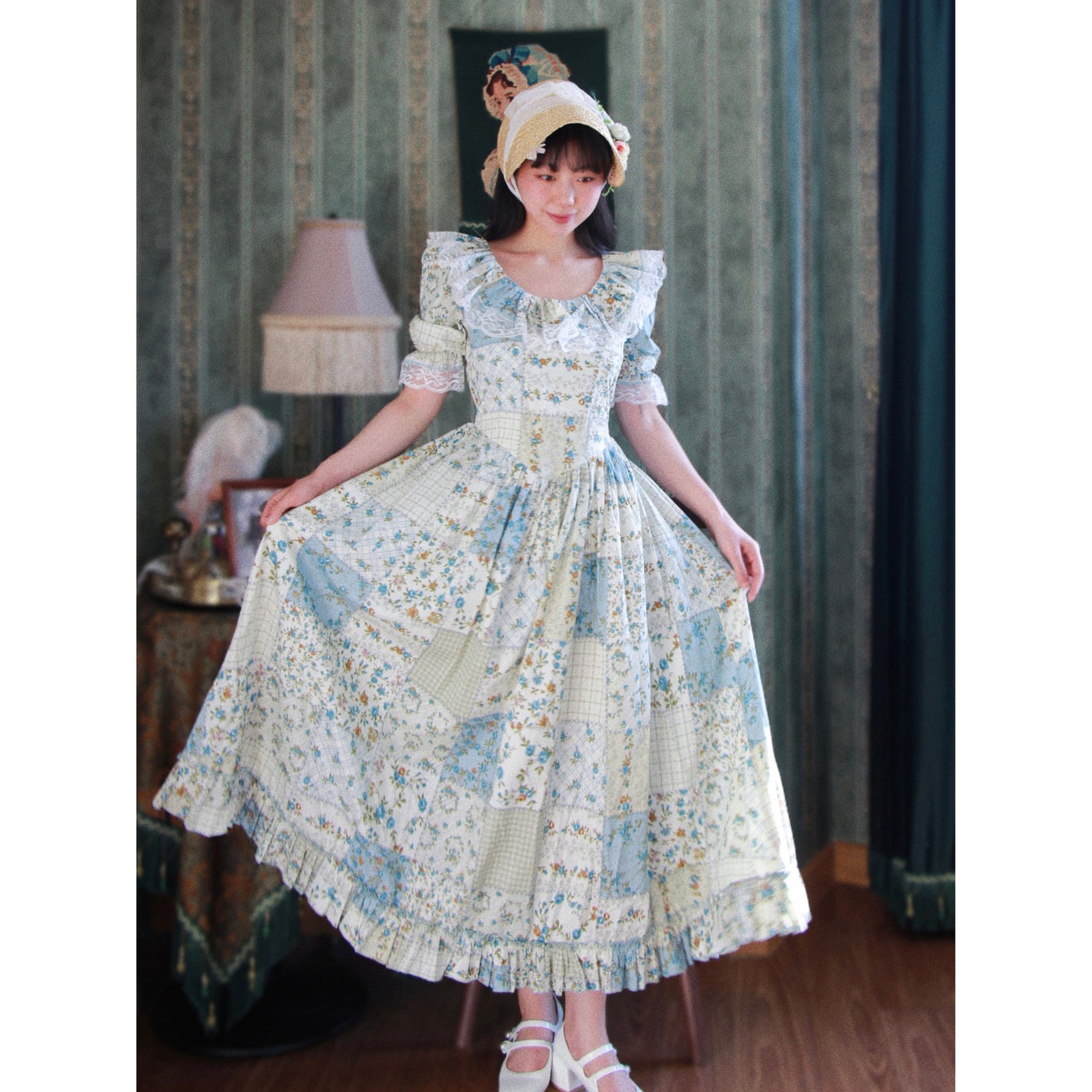 70s パッチワーク柄　ワンピース 70s patchwork print apron dress | Quilt