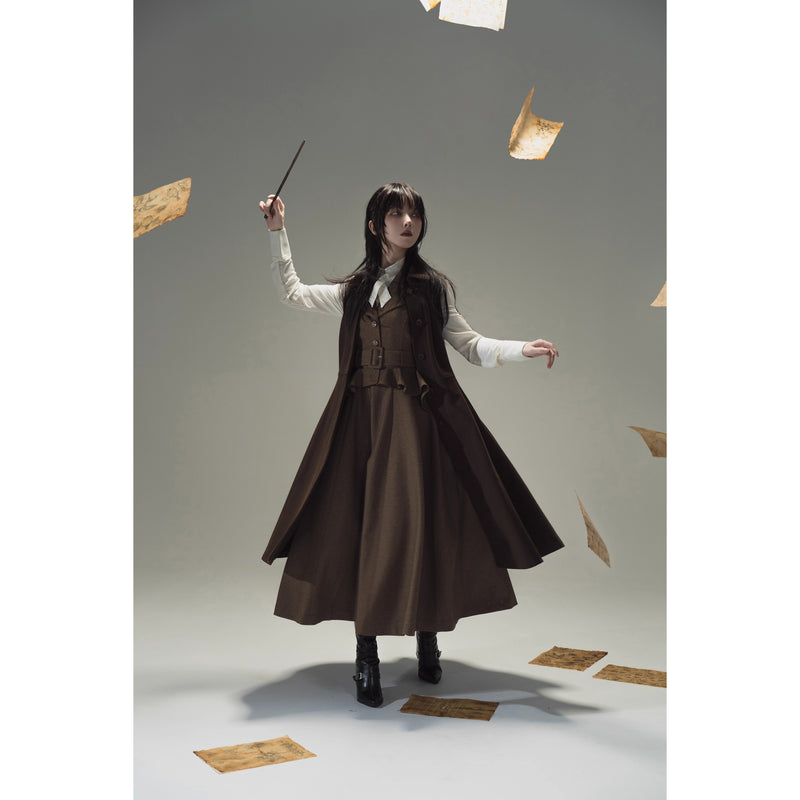 Wizarding World British Cape Long Coat - Brown[2025年12月中旬-2026年1月中旬発送予定]