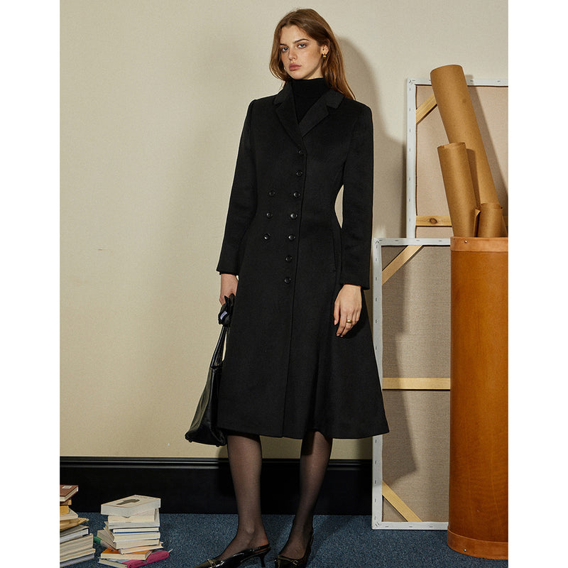 "Waltz" Vintage Inspired Wool Black Coat