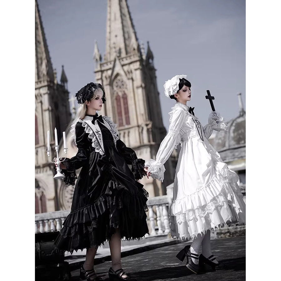 贖罪と白百合のドールワンピースと刺繍付け襟 – ManusMachina