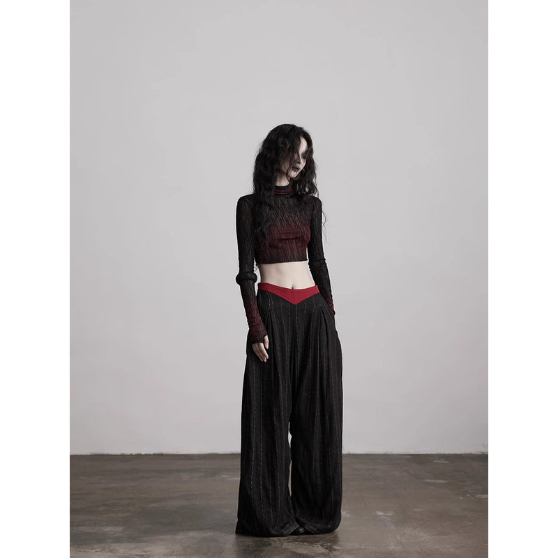 Red Flame Lace High Neck Top