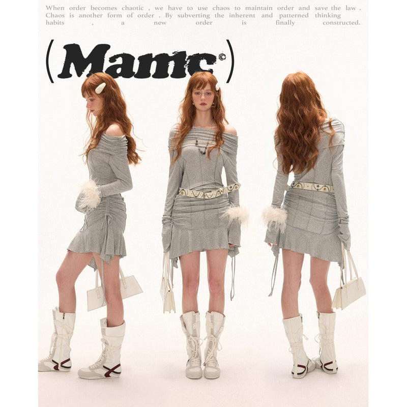 One-shoulder Gathered Slim Fit Dress
