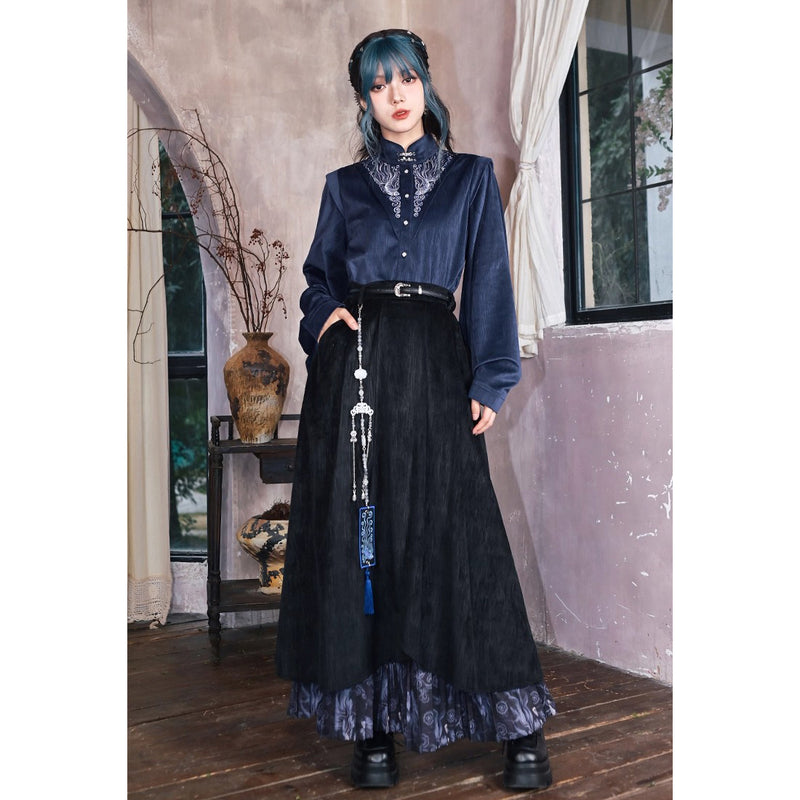 闘魚の挿絵レイヤードスカート