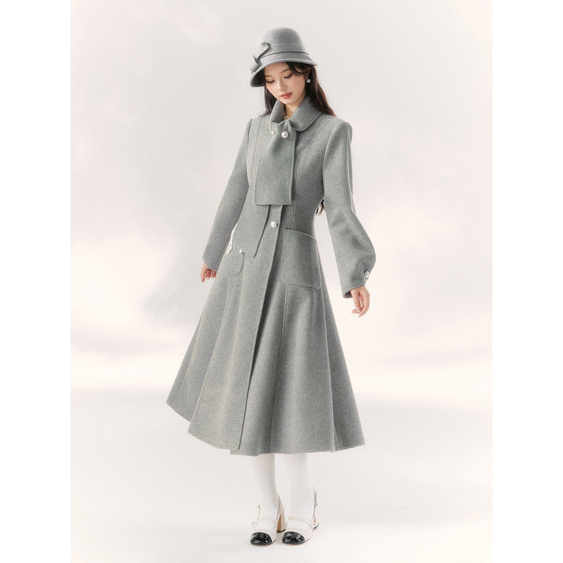 Gray Embroidered Classical Coat