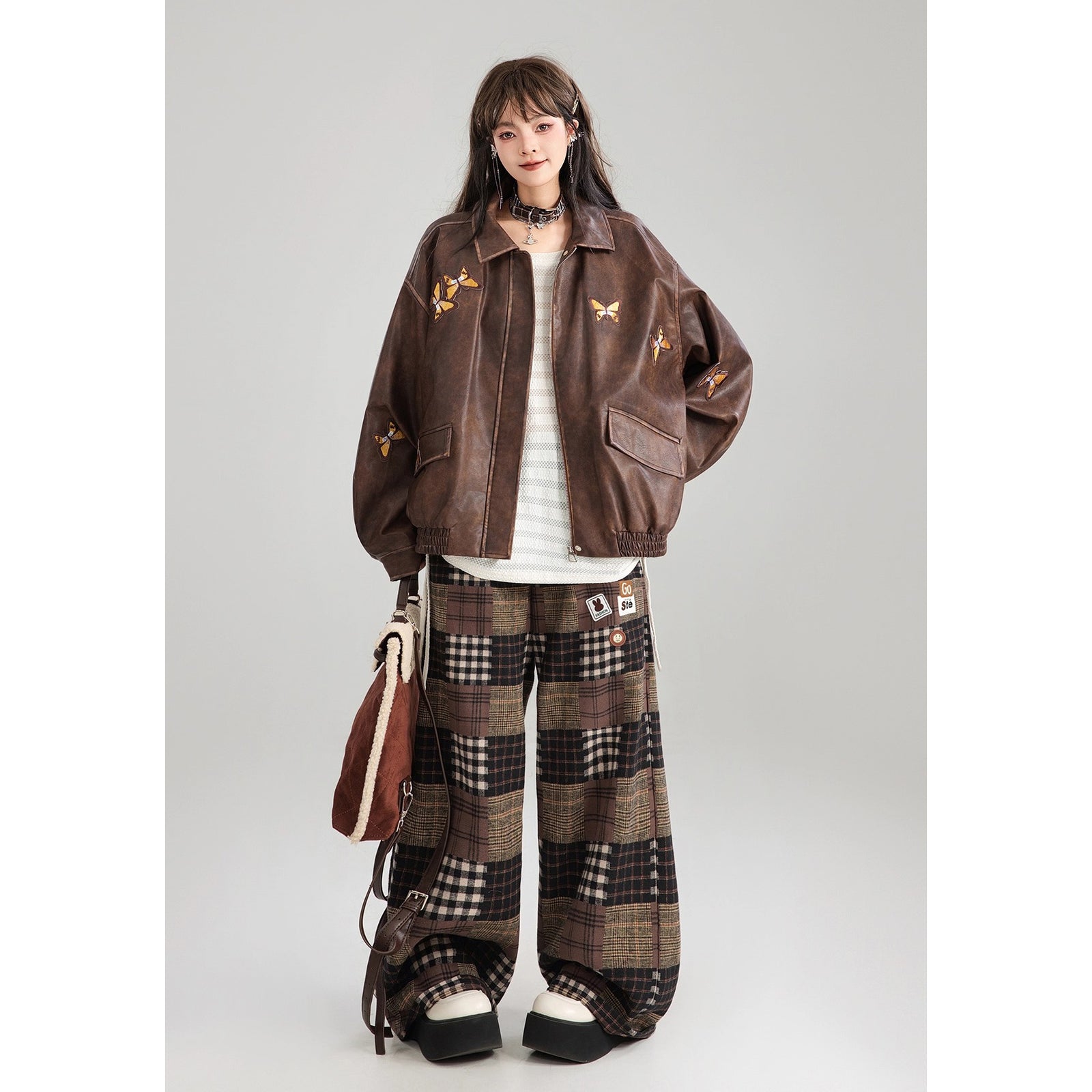 蝶々の刺繍レザージャケット – ManusMachina