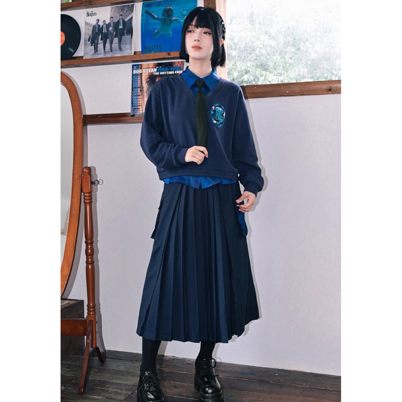 海月の刺繍ワークプリーツスカート