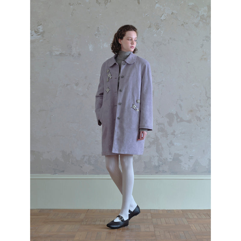 Purple Coat with Silver Bijou