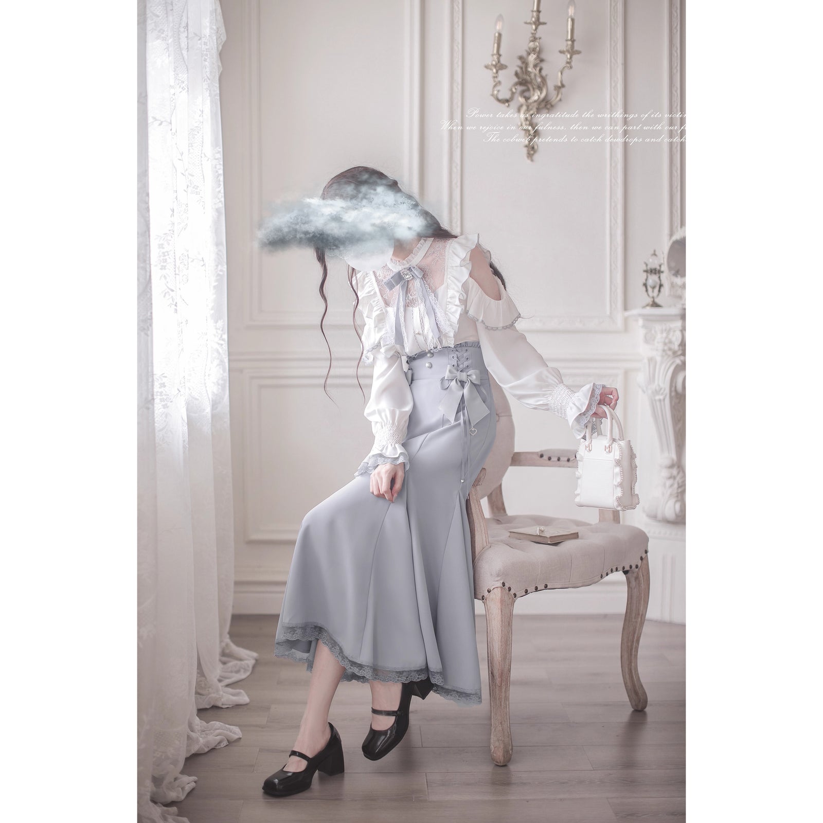 水色の令嬢のフリルトップスとコルセットスカート – ManusMachina