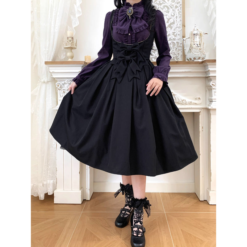 西洋令嬢の縦縞クラシカルブラウス - Purple[2026年1月上旬-1月下旬発送予定]