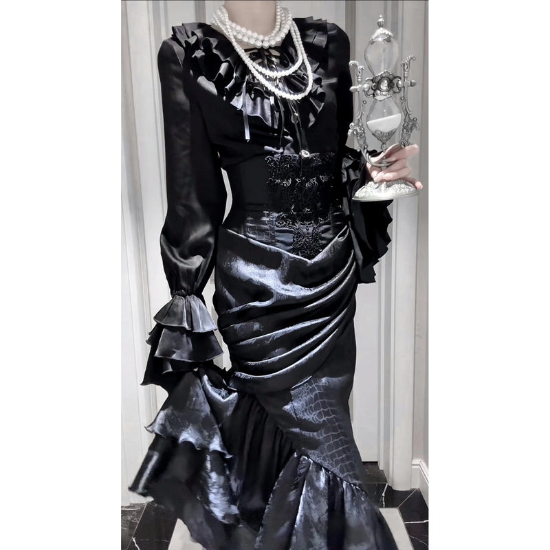 男爵令嬢のヴィクトリアンブラウス - Black[2026年2月中旬-3月中旬発送予定]